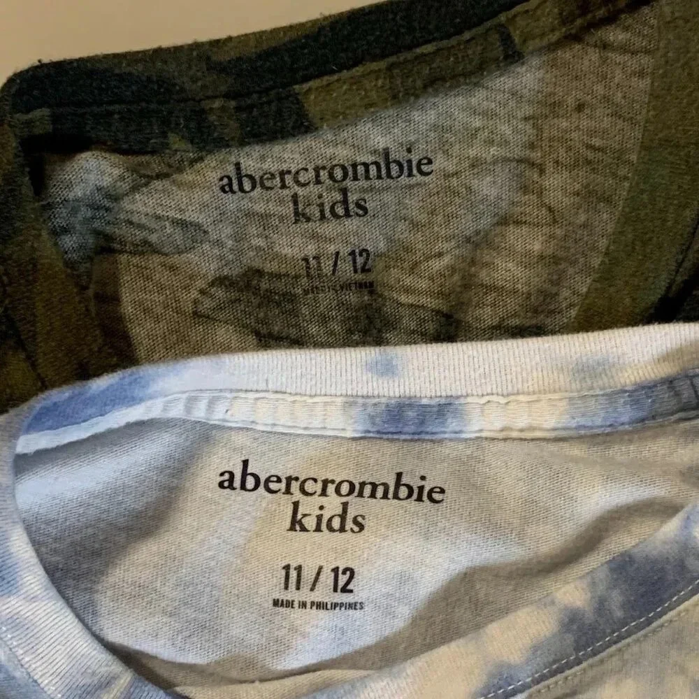 Abercrombie&Fitch Boys Camouflage & Tie Dye Long Sleeve Crew Neck Shirts Sz 11/1